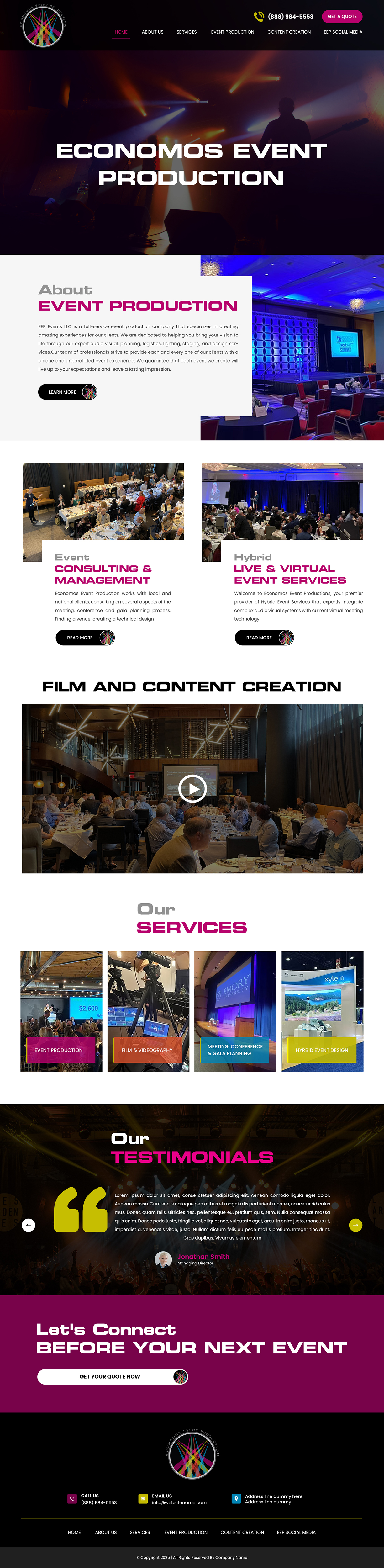 Wix Design by Creations Box 2015 for EEP Events LLC | Design #34623121
