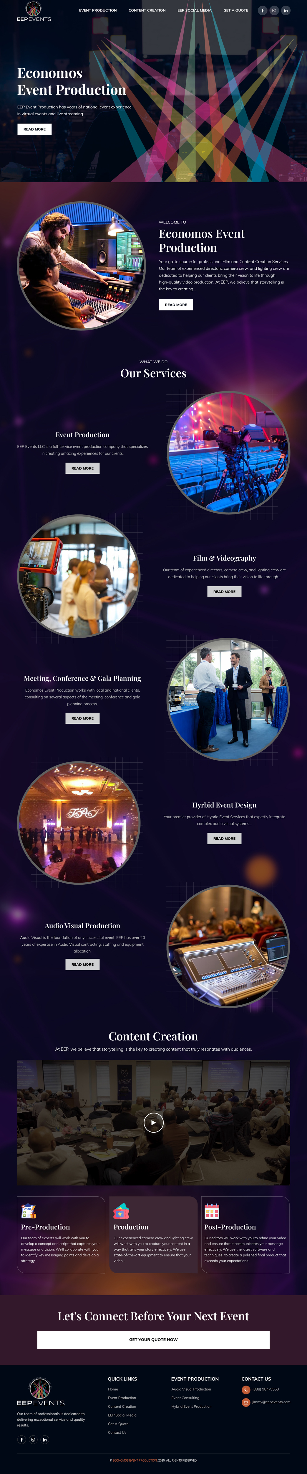 Wix Design by sai.designer87 for EEP Events LLC | Design #34625306