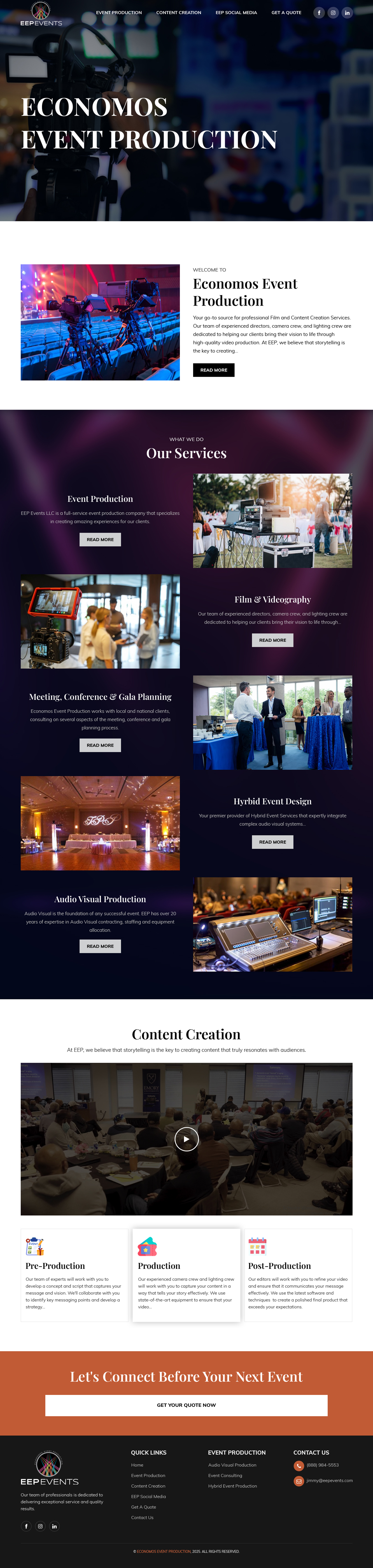 Wix Design by sai.designer87 for EEP Events LLC | Design #34625307