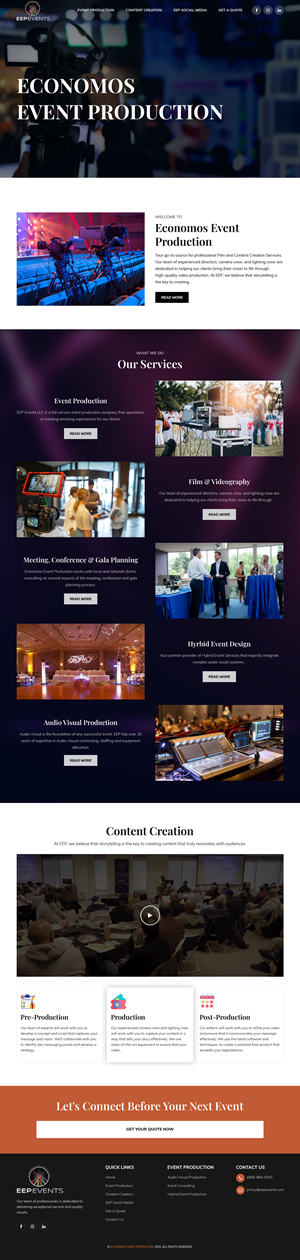 Diseño Wix por sai.designer87 para EEP Events LLC | Diseño: #34625307