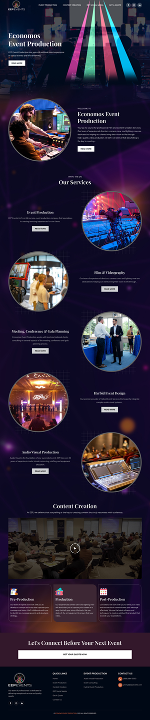 Diseño Wix por sai.designer87 para EEP Events LLC | Diseño: #34625308