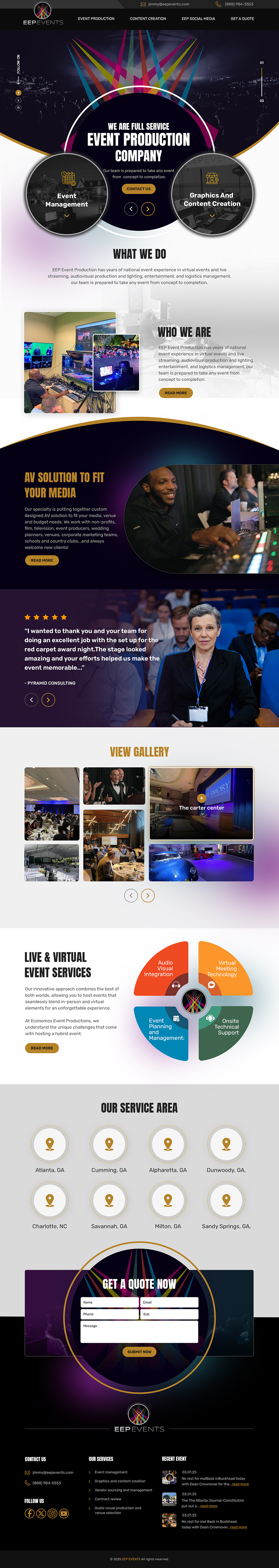 Wix Design by sai.designer87 for EEP Events LLC | Design #34625318