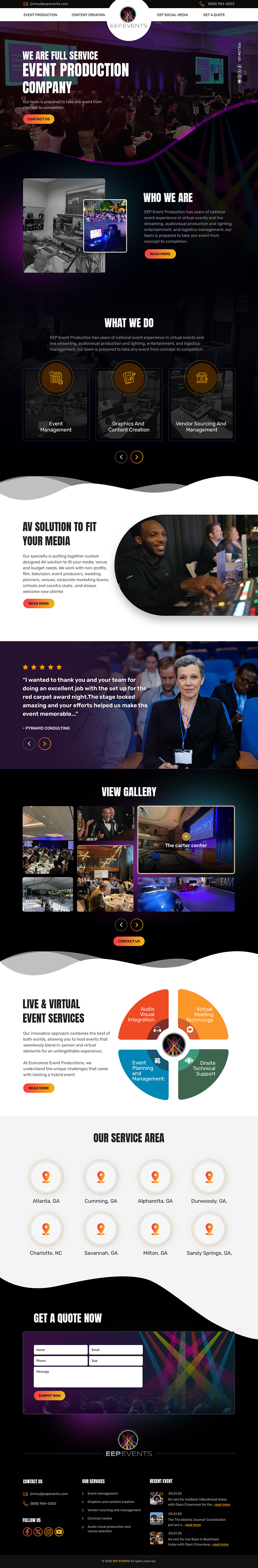 Wix Design by sai.designer87 for EEP Events LLC | Design #34625319
