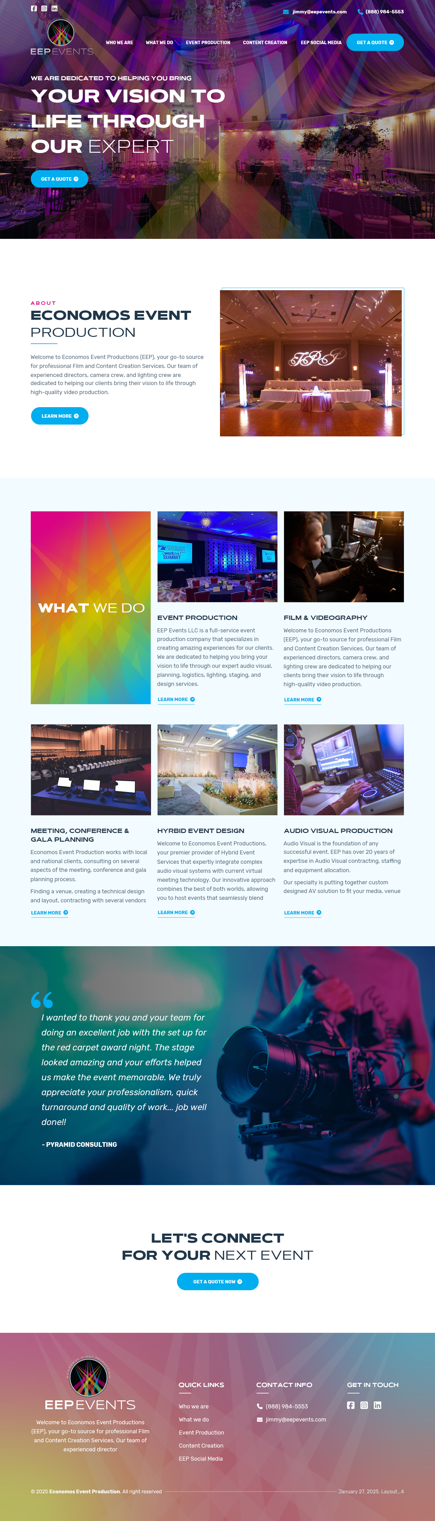 Wix-Design von sai.designer87 für EEP Events LLC | Design #34625329