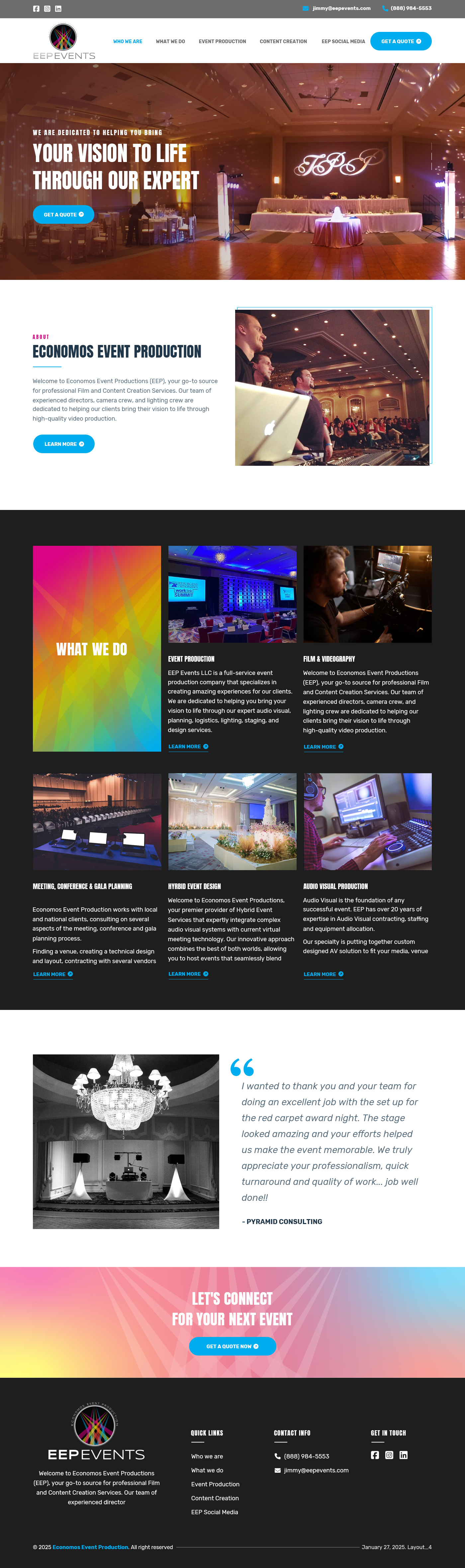Wix-Design von sai.designer87 für EEP Events LLC | Design #34625330