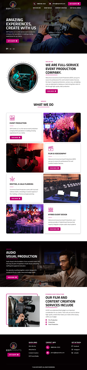 Wix Design by sai.designer87 for EEP Events LLC | Design #34625374