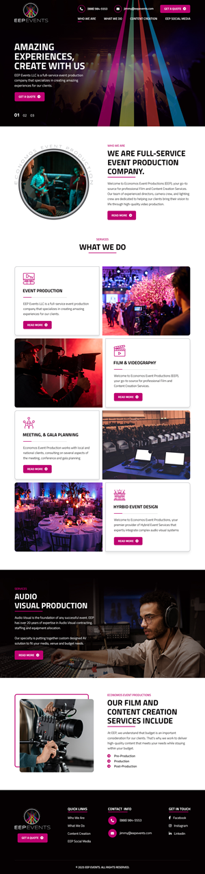 Wix Design by sai.designer87 for EEP Events LLC | Design: #34625375