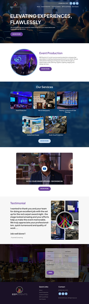 Wix Design by 123graphics for EEP Events LLC | Design #34645349