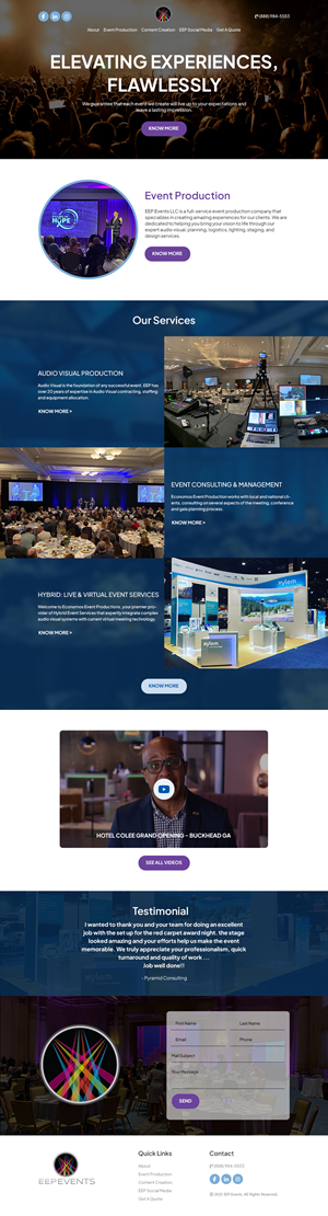 Diseño Wix por 123graphics para EEP Events LLC | Diseño: #34645369