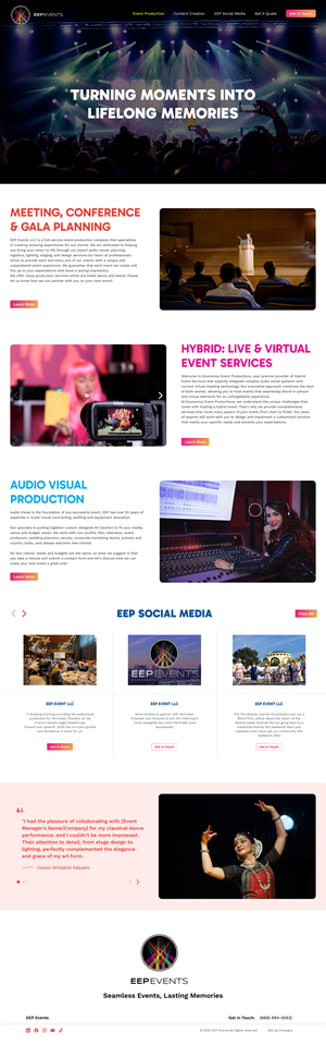 Diseño Wix por lemosys infotech para EEP Events LLC | Diseño: #34629680