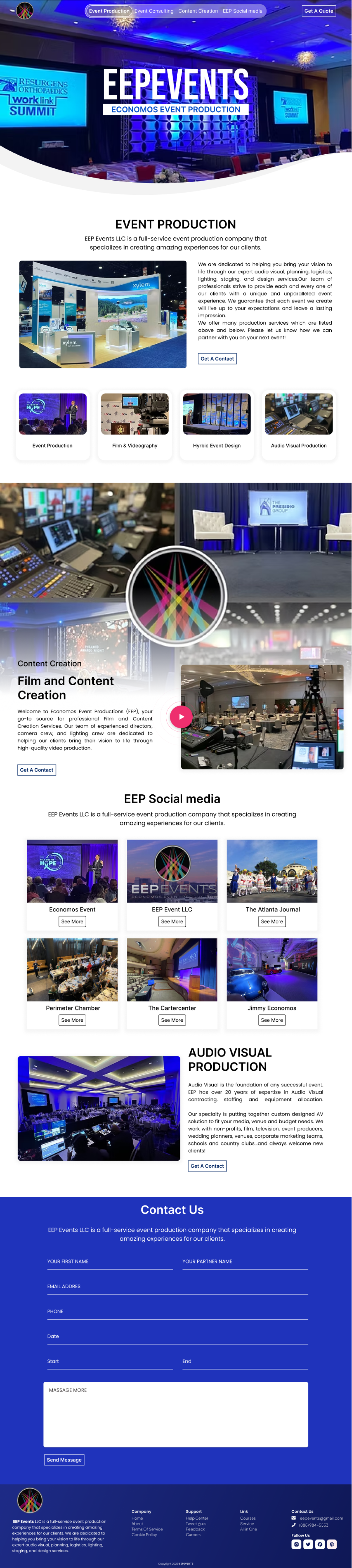 Wix Design by Taufik H for EEP Events LLC | Design #34656386