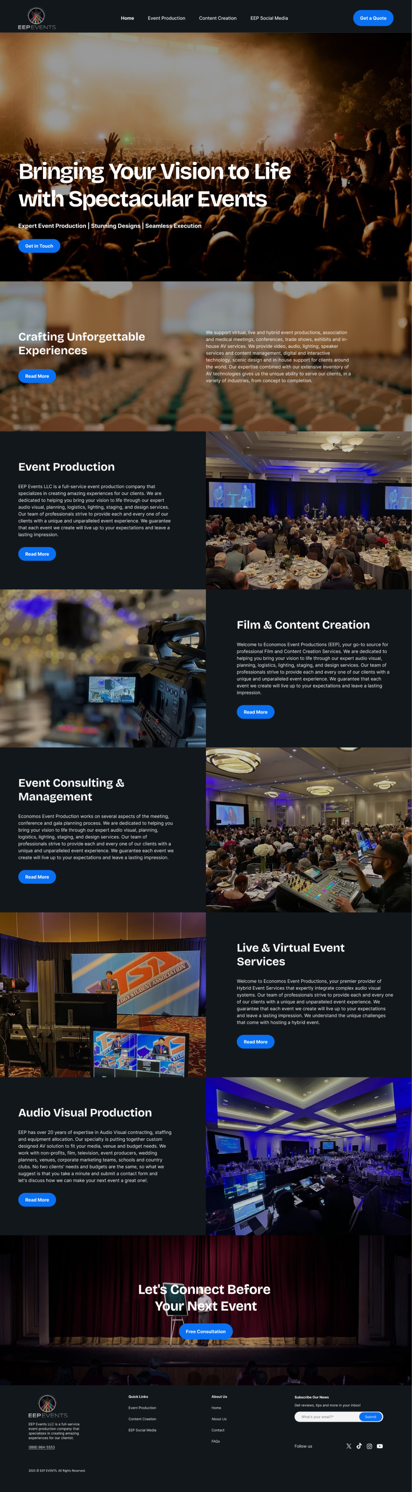 Wix Design by Taufik H for EEP Events LLC | Design #34658448