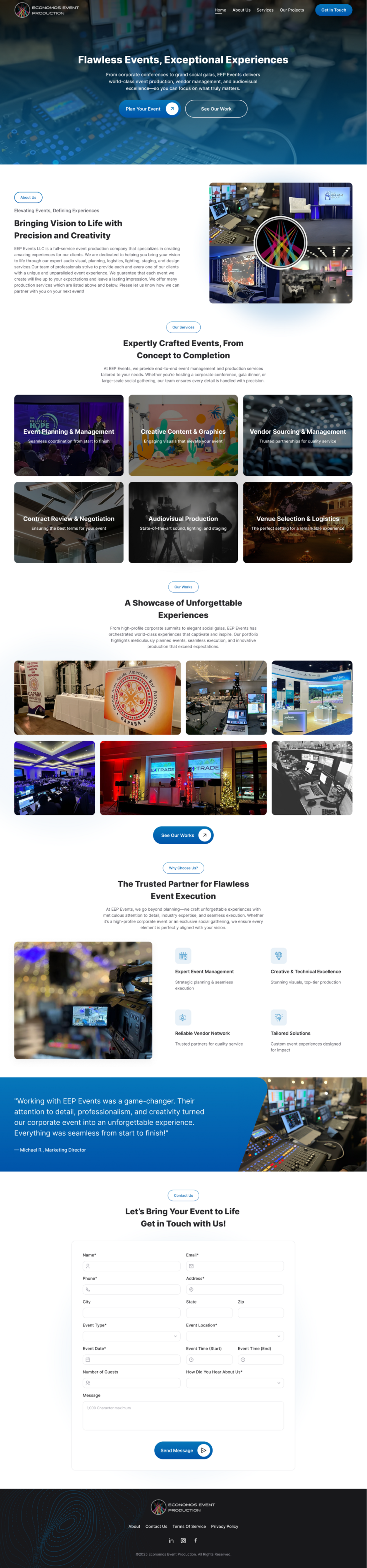 Wix Design by Taufik H for EEP Events LLC | Design #34658481