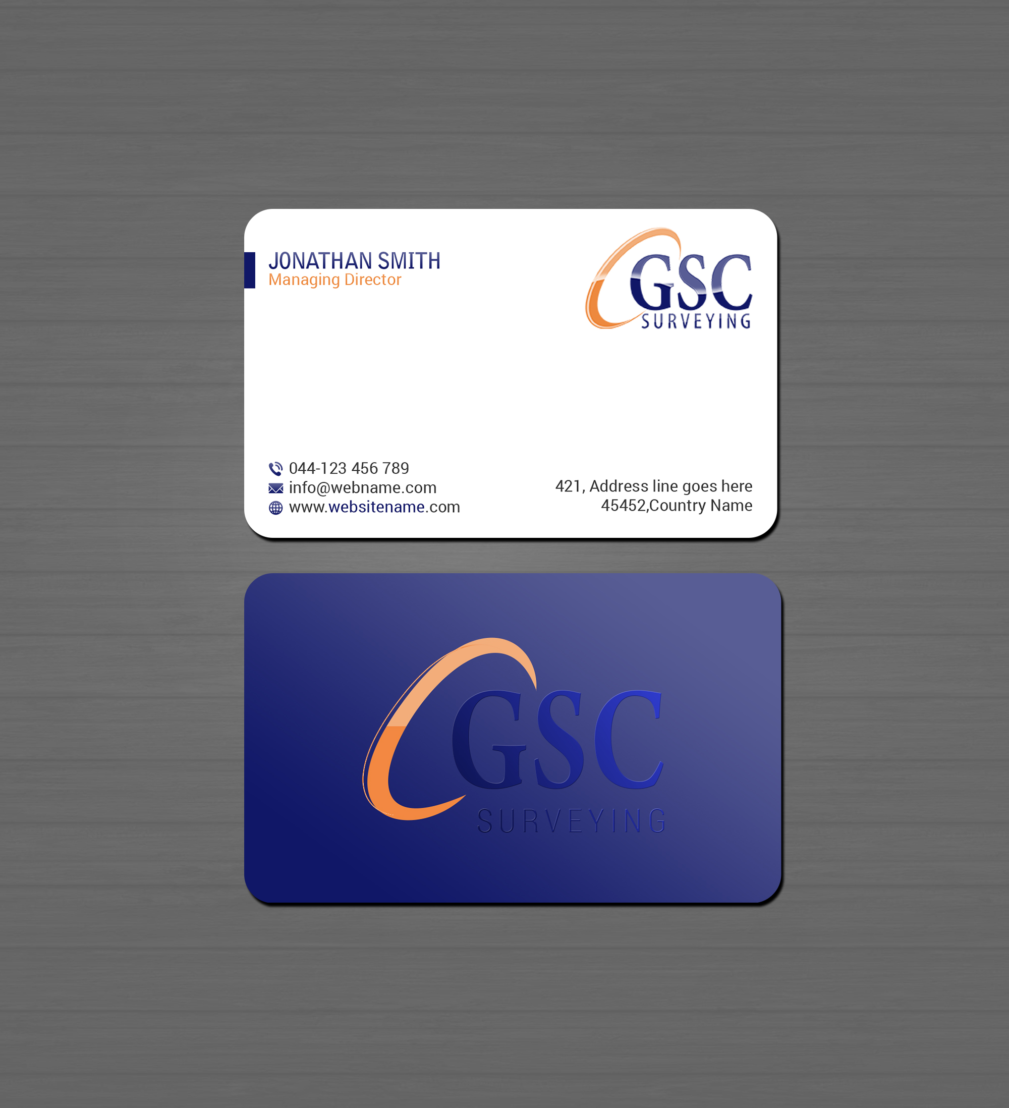Business Card Design by Creations Box 2015 for GSC Surveying, Inc. | Design #34653676
