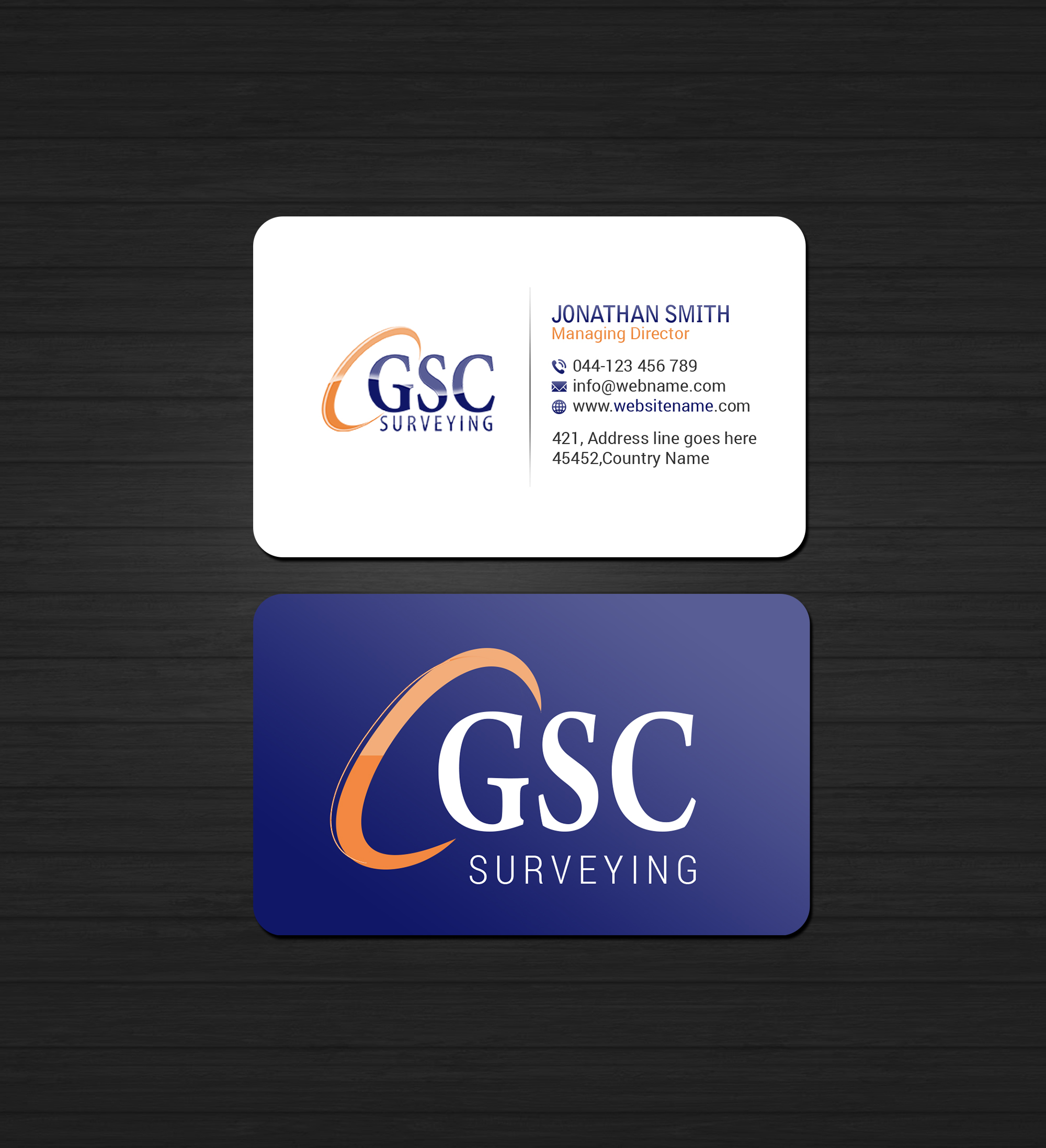 Business Card Design by Creations Box 2015 for GSC Surveying, Inc. | Design #34653677