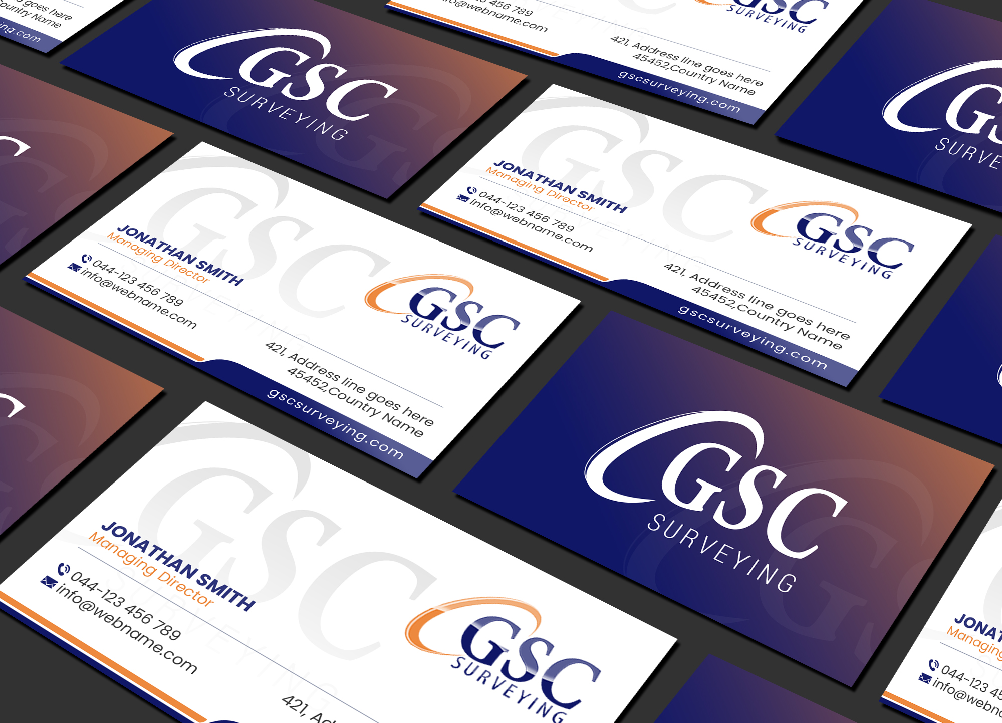 Visitenkarten-Design von Creations Box 2015 für GSC Surveying, Inc. | Design #34653680