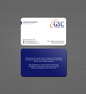 Business Card Design by Creations Box 2015 for GSC Surveying, Inc. | Design: #34653683