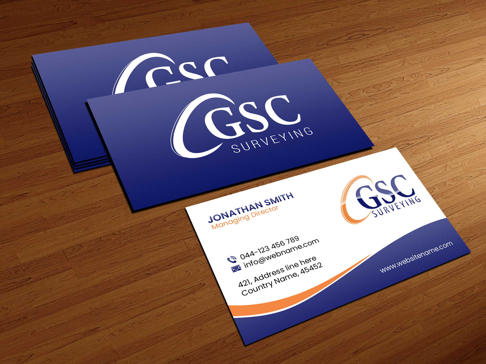 Business Card Design by Creations Box 2015 for GSC Surveying, Inc. | Design #34653690