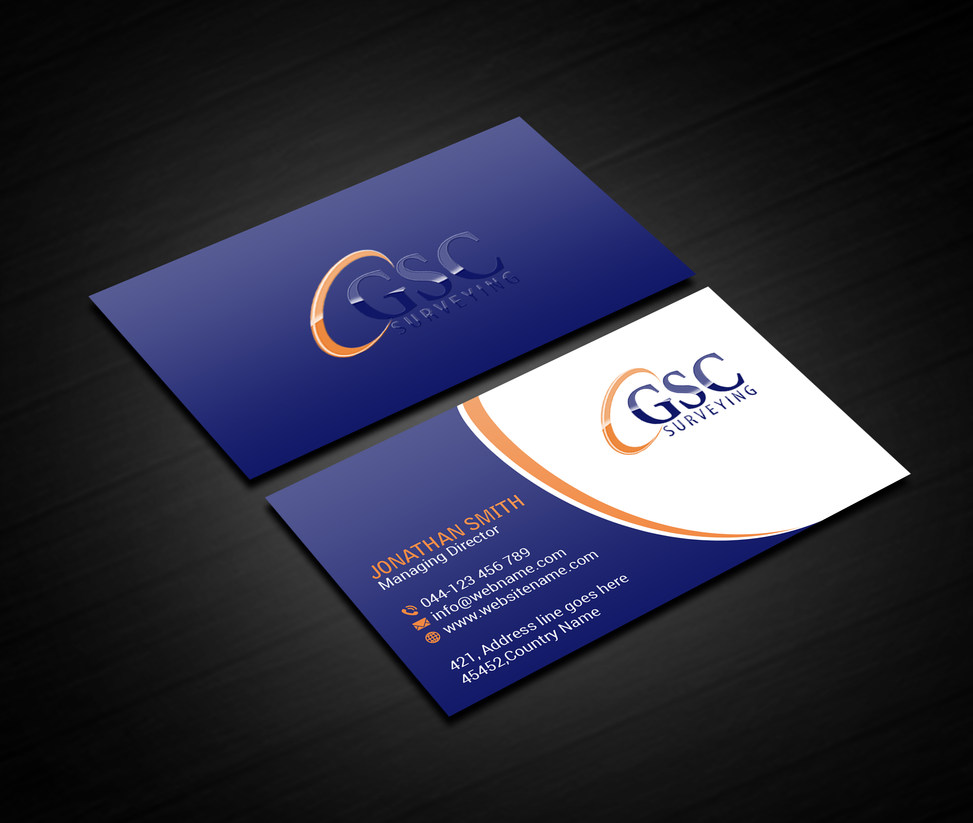 Visitenkarten-Design von Creations Box 2015 für GSC Surveying, Inc. | Design #34653695