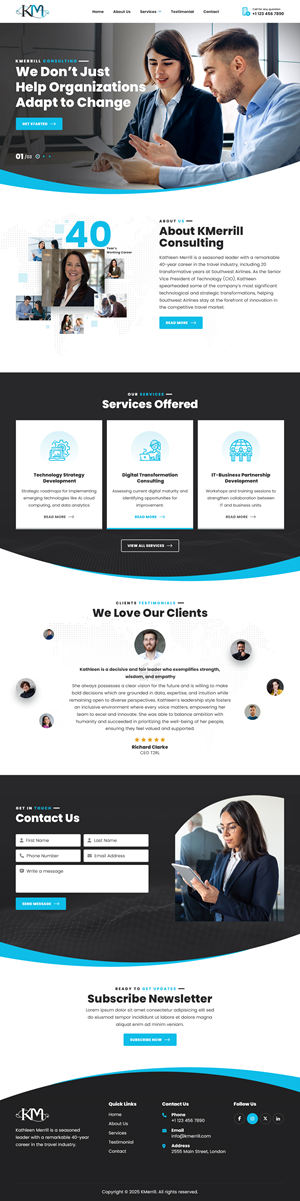 Web Design par sai.designer87 pour KMerrill Consulting  | Design : #34646038