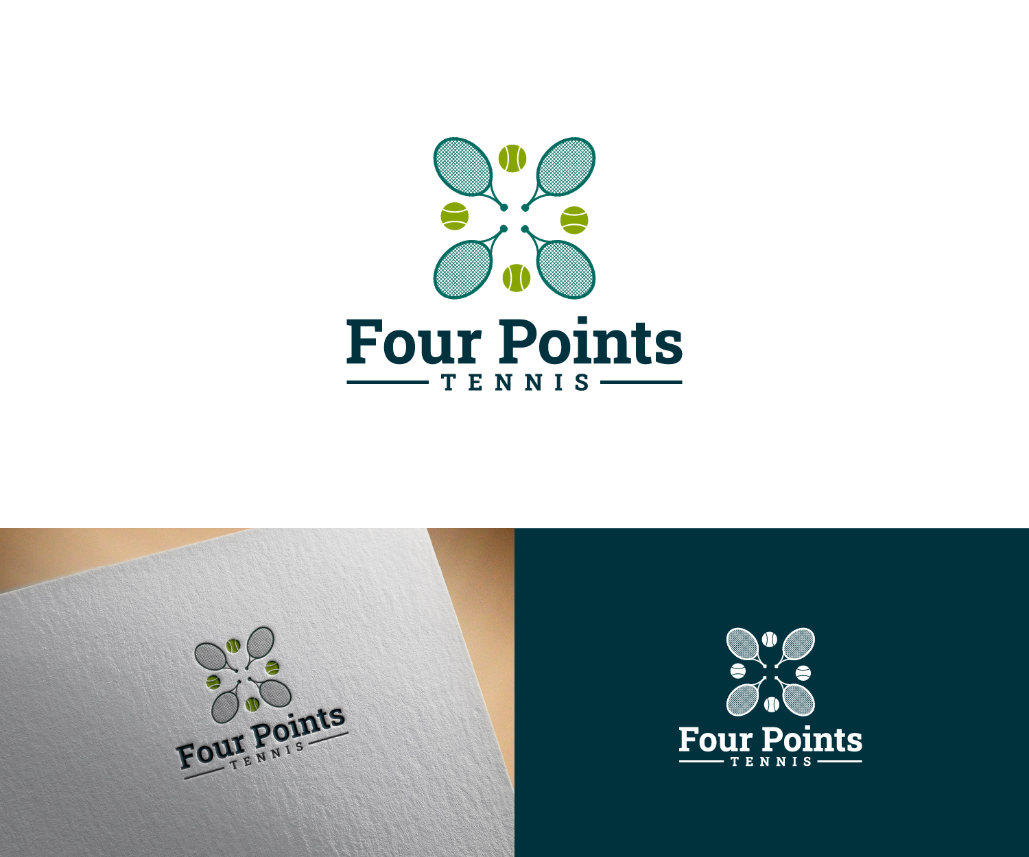 Logo Design by Nevore Graphics for Four Points Tennis, LLC | Design #34649658
