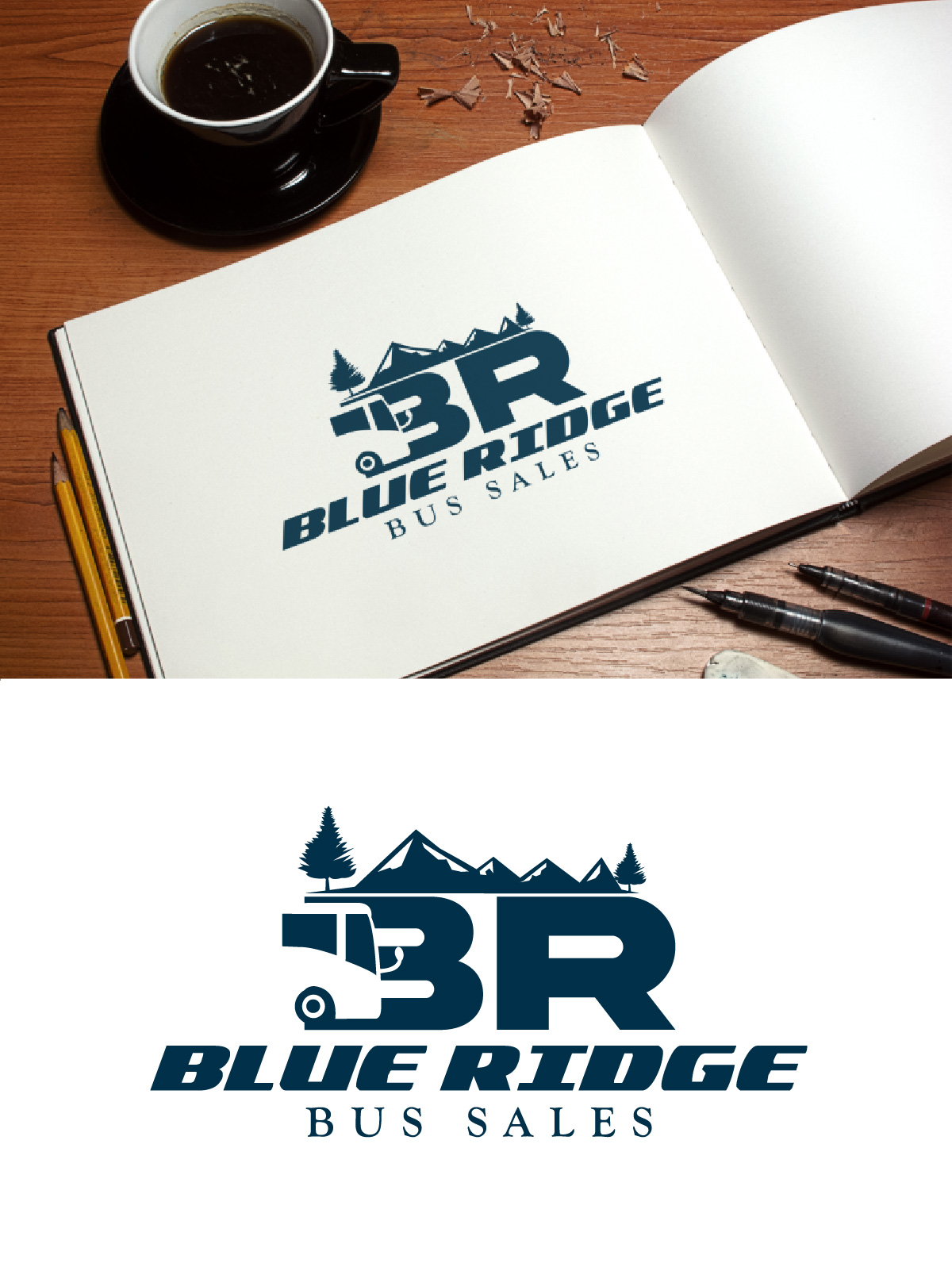 Diseño de Logo por fly  design para Blue Ridge Bus Sales, Inc. | Diseño #34658051