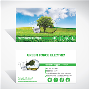 Diseño de Tarjeta de Presentación por tuan1968 para Green Force Electric | Diseño #3109204