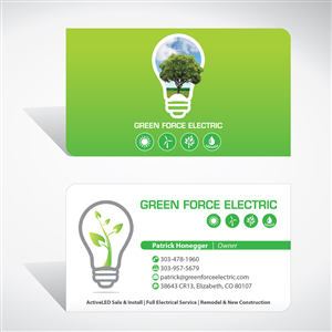 Business Card Design by tuan1968 for Green Force Electric | Design: #3114091