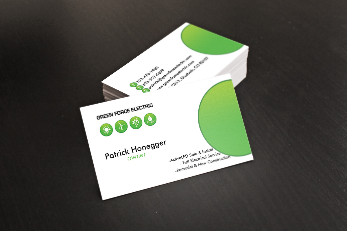 Business Card Design by Ron Mickey for Green Force Electric | Design #3110620