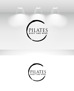 Logo for Pilates studio &amp; website, old book font with artistic single line drawing