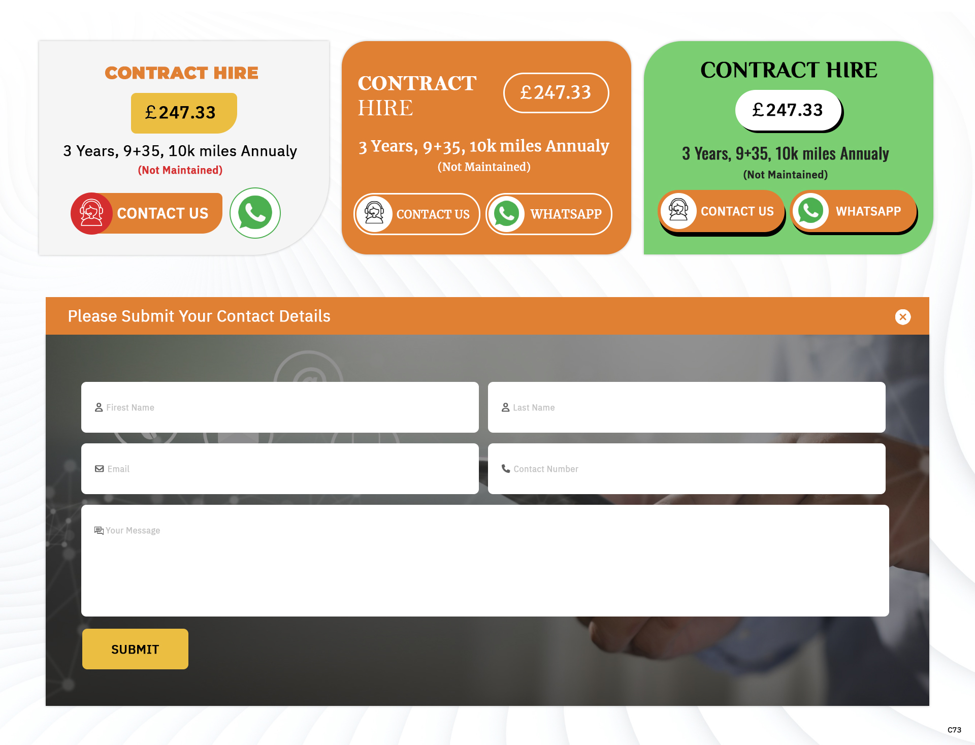 Web Design by pb for all vehicle contracts | Design #34699148