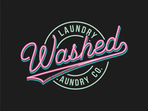 Retro 90s neon Laundry service logo
