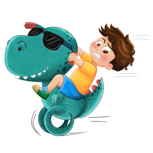 Children's book fun "dinosaur like" character