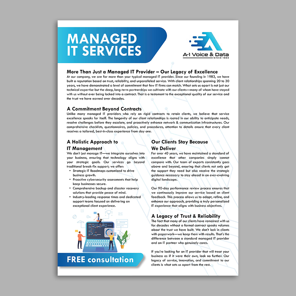 Flyer Design by YourLogoMaster for A-1 Voice & Data | Design #34725965