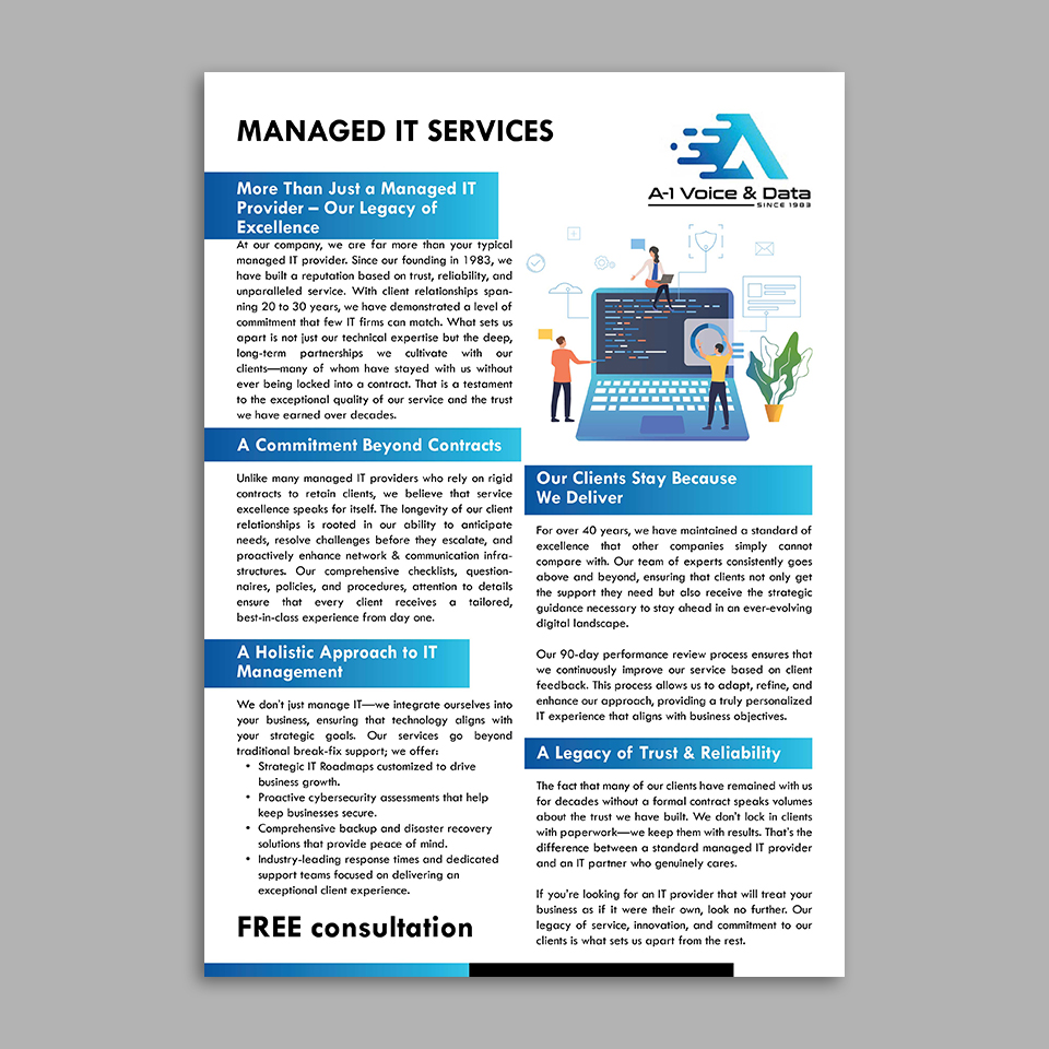 Flyer Design by YourLogoMaster for A-1 Voice & Data | Design #34725966