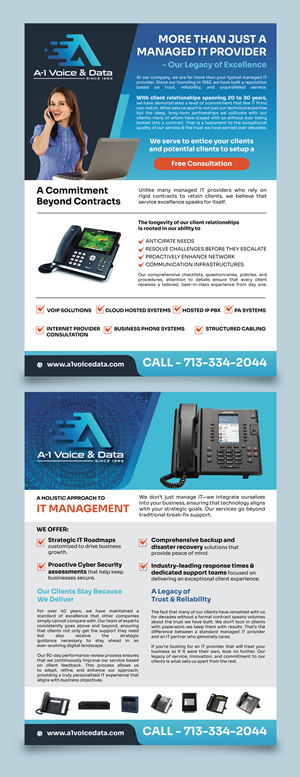 Diseño de Flyer por saurov para A-1 Voice & Data | Diseño: #34721962