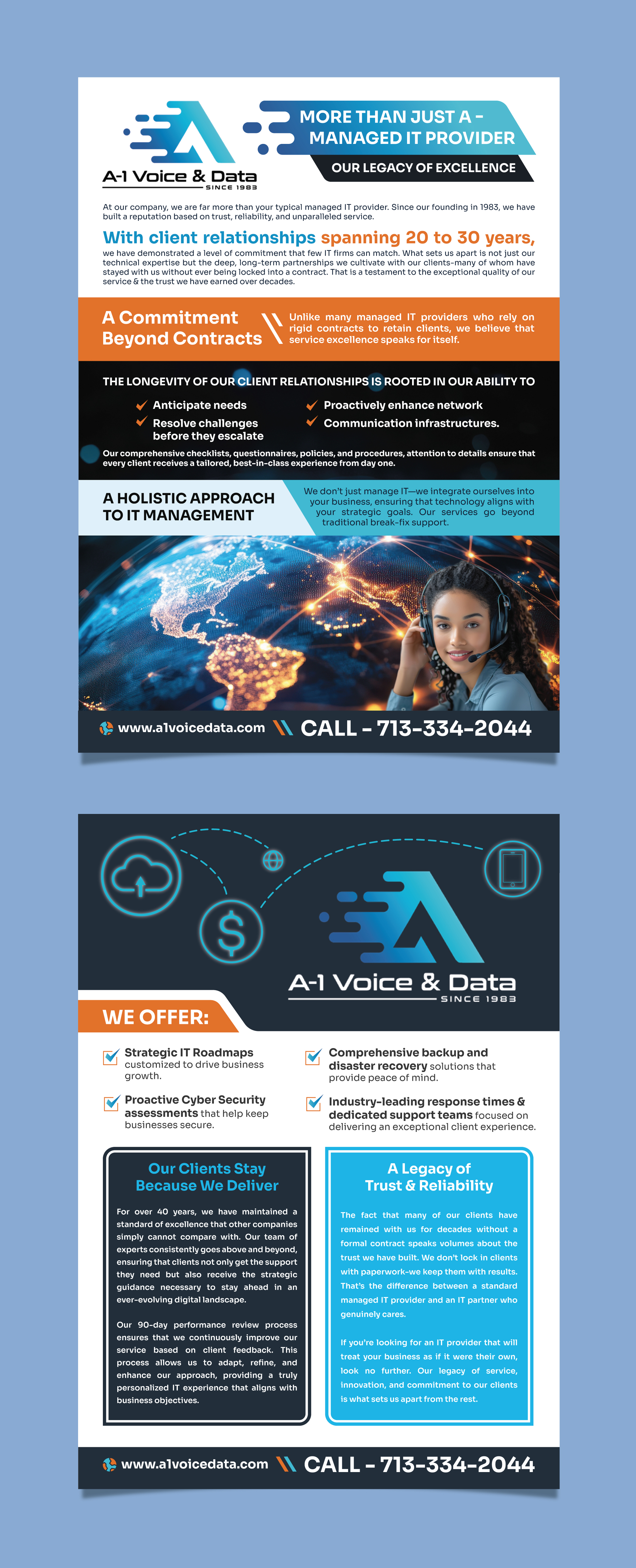 Diseño de Flyer por saurov para A-1 Voice & Data | Diseño #34724470