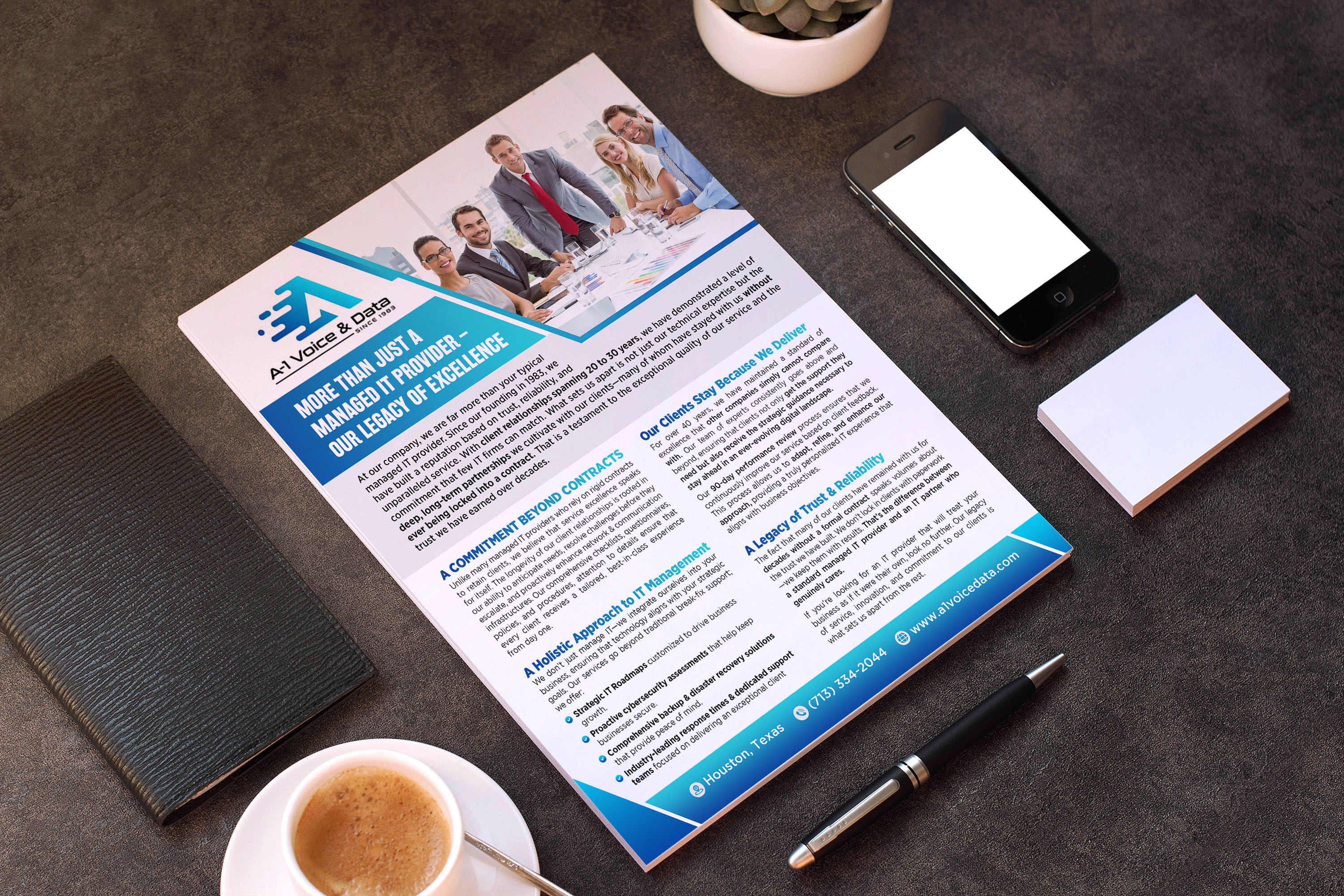 Diseño de Flyer por GraphicsGuru para A-1 Voice & Data | Diseño #34723307