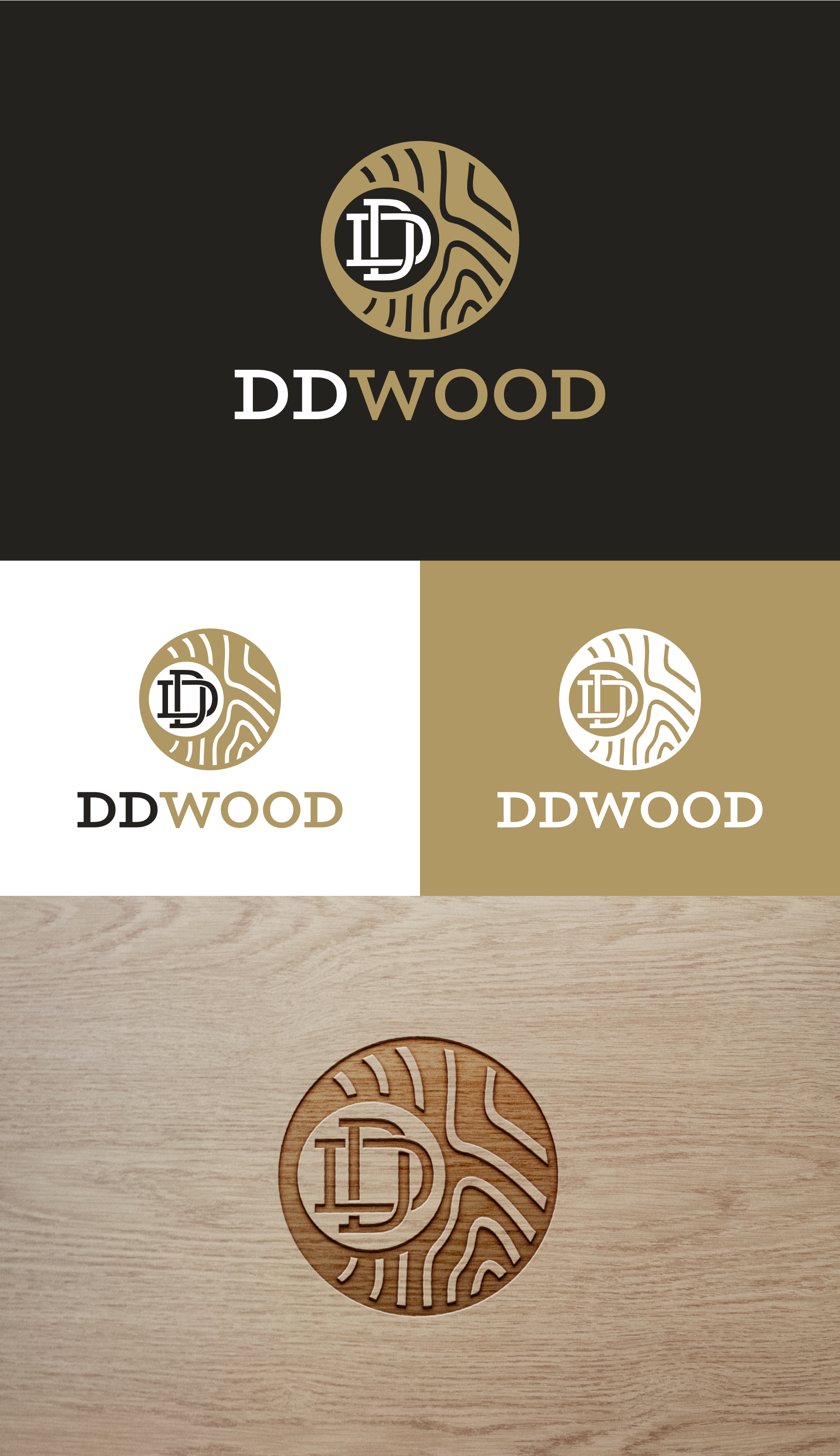 Logo Design by Aezakmi for Double D's Wood | Design #34762259