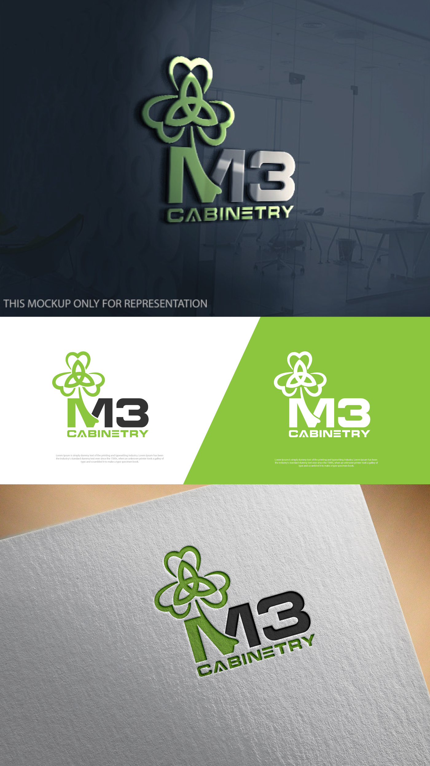 Logo Design by Cool-Designer for M3 Cabinetry | Design #34735931
