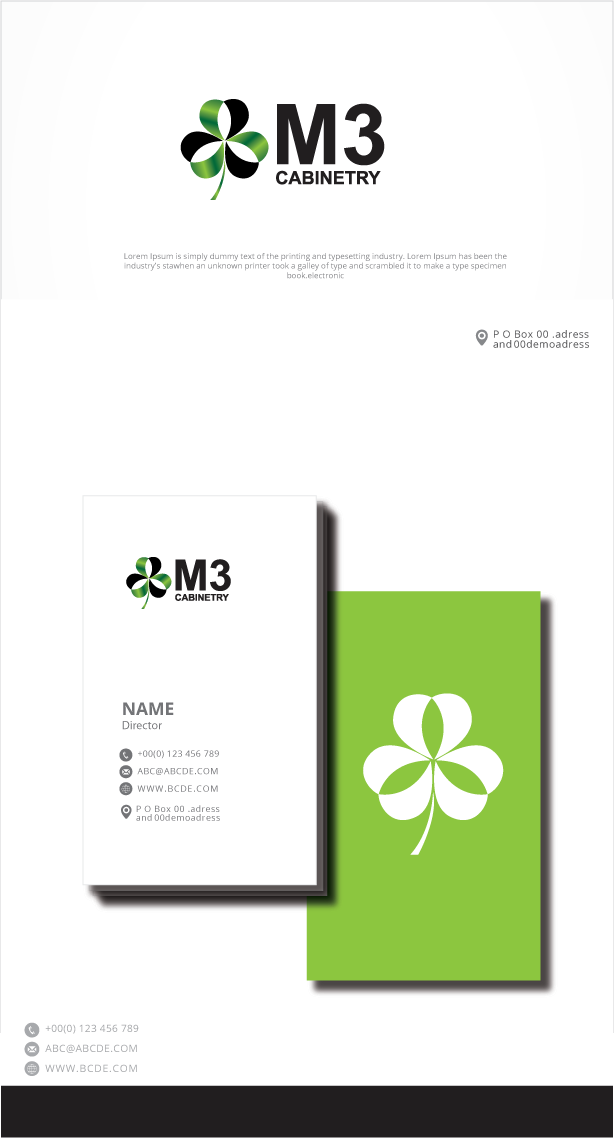 Logo Design by zebronicgraphic for M3 Cabinetry | Design #34732075