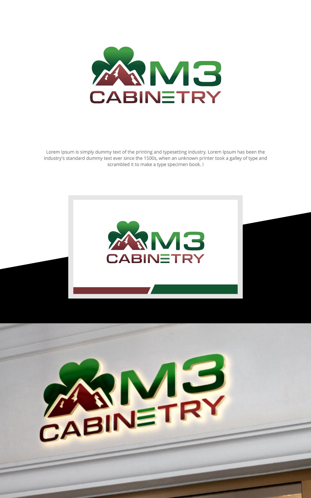 Logo Design by SigmaStudio for M3 Cabinetry | Design #34736511