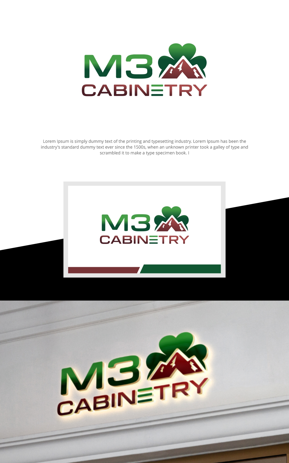 Logo Design by SigmaStudio for M3 Cabinetry | Design #34736513