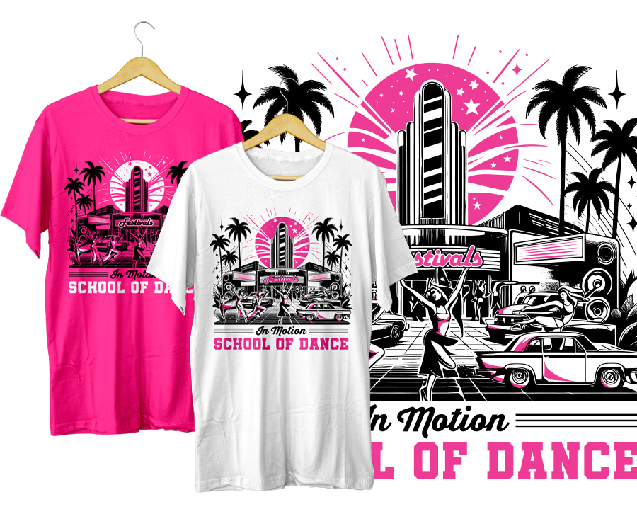 T-Shirt-Design von HELLOCRUNK für In  Motion School of Dance | Design #34747579