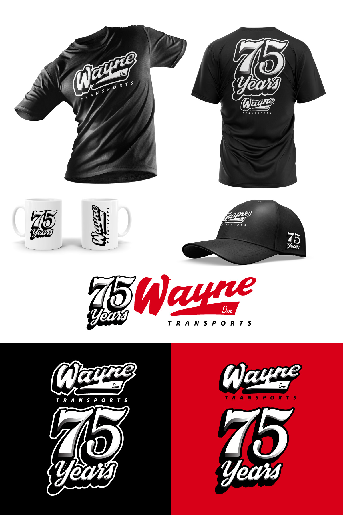 Logo Design by Sergio Coelho for Wayne Transports, Inc. | Design #34738913