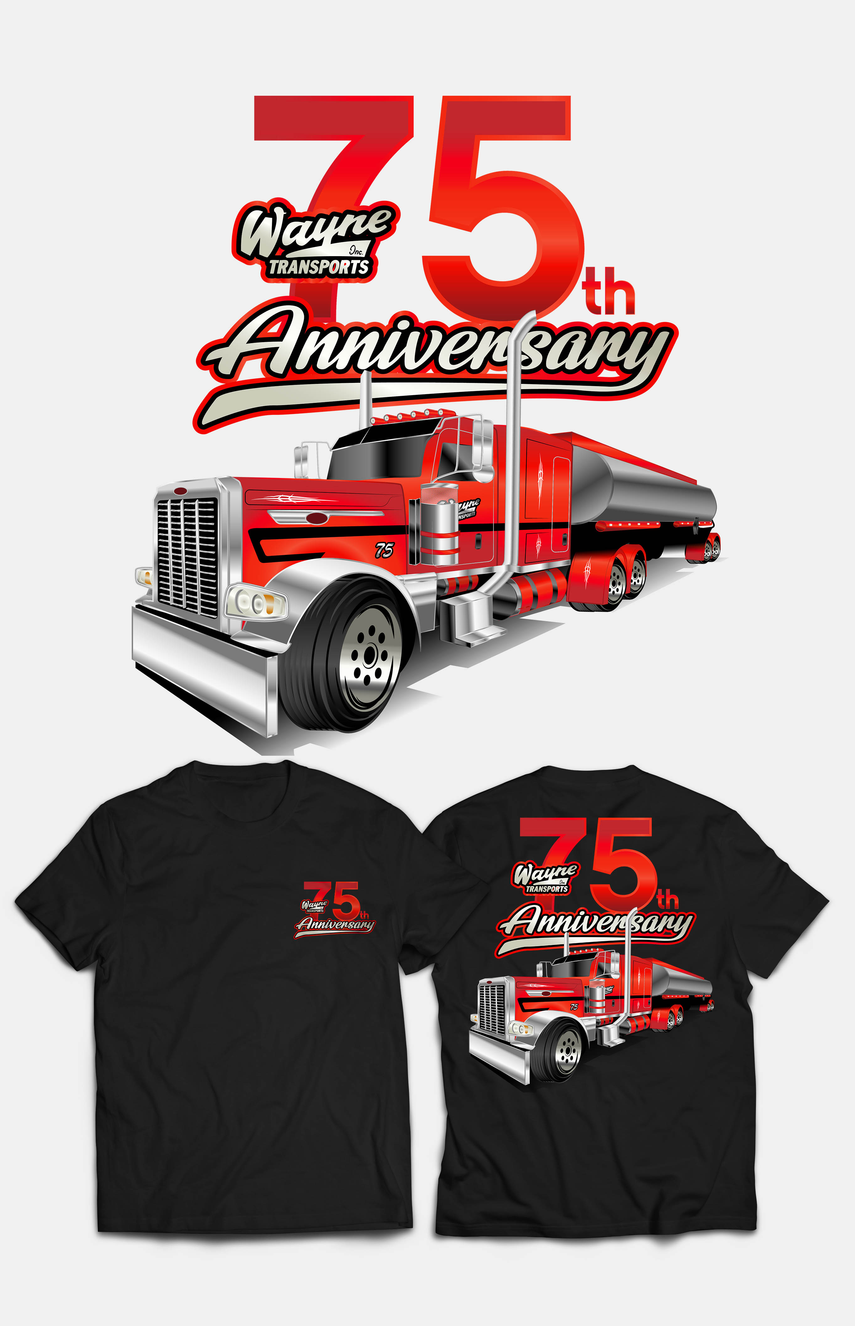Logo Design by Pixel-OnFire for Wayne Transports, Inc. | Design #34749741