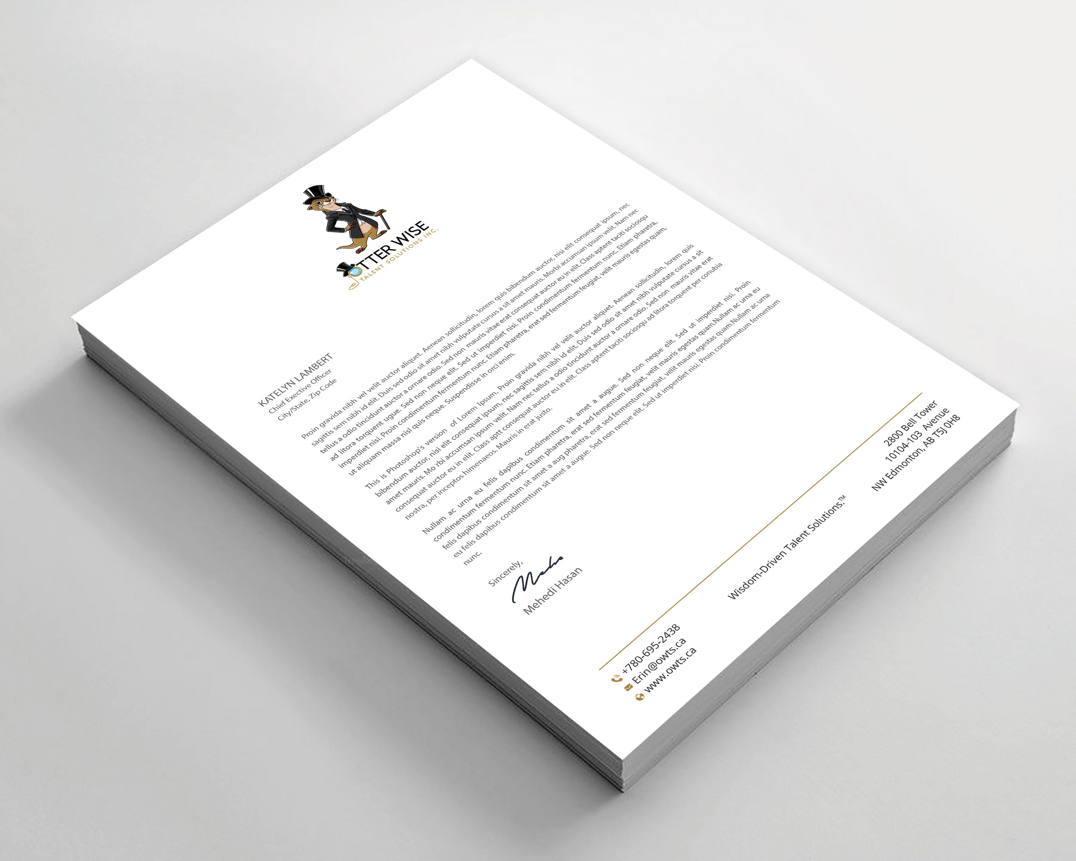 Letterhead Design by Expert Bappy for this project | Design #34737102
