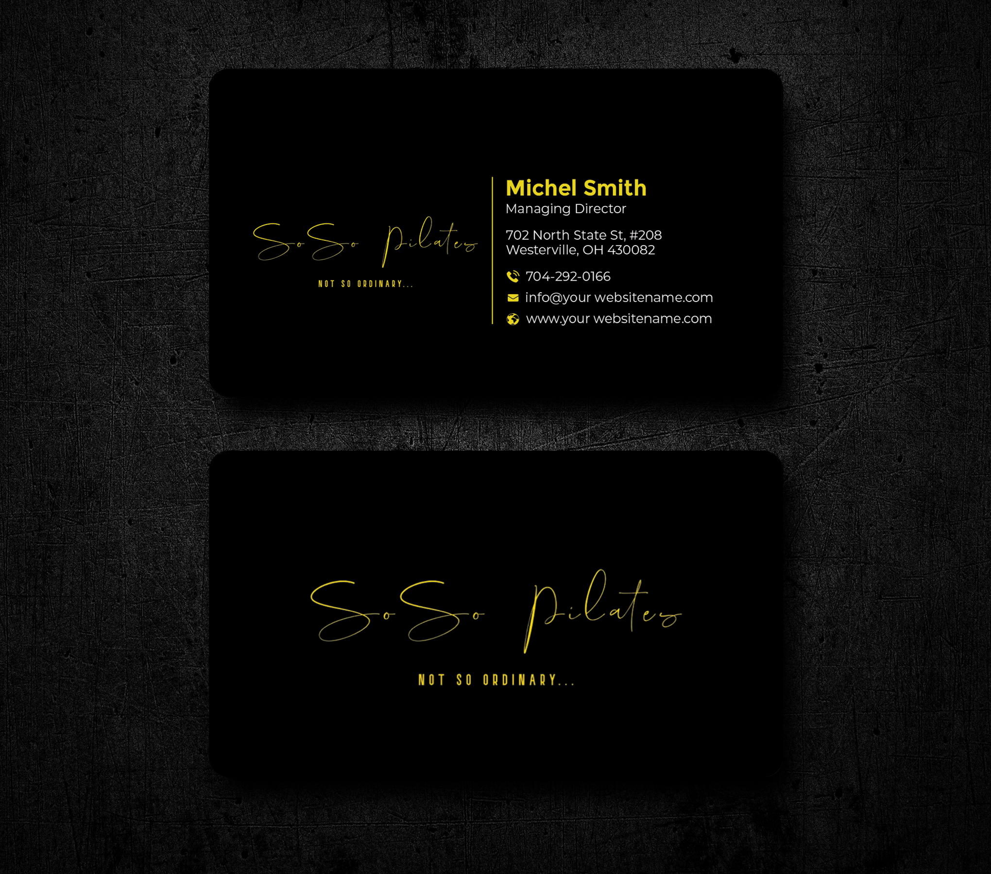 Business Card Design by Graphixpointt for SoSo Pilates | Design #34738835