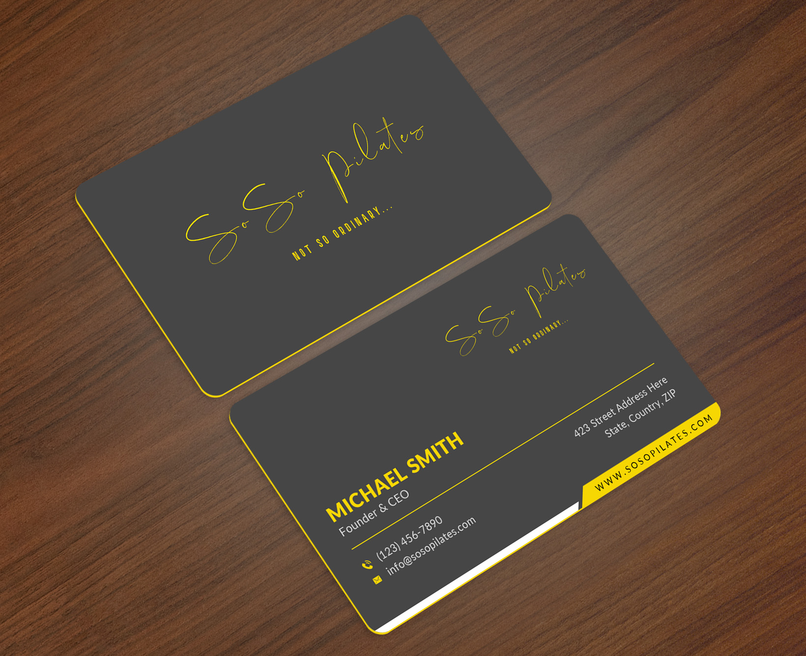 Business Card Design by Sun Moon Graphic Designer for SoSo Pilates | Design #34736291