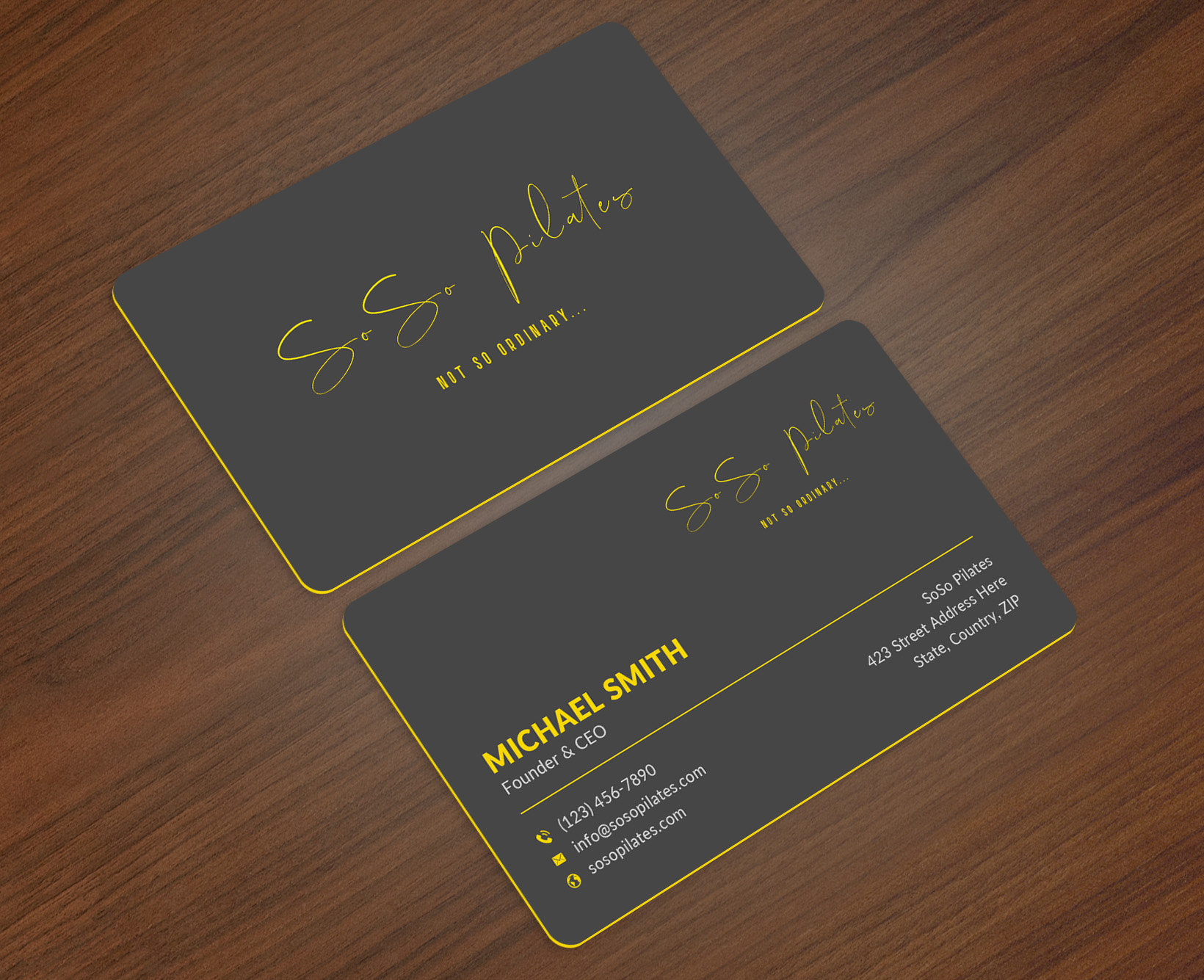 Design de Carte de Visite par Sun Moon Graphic Designer pour SoSo Pilates | Design #34736293